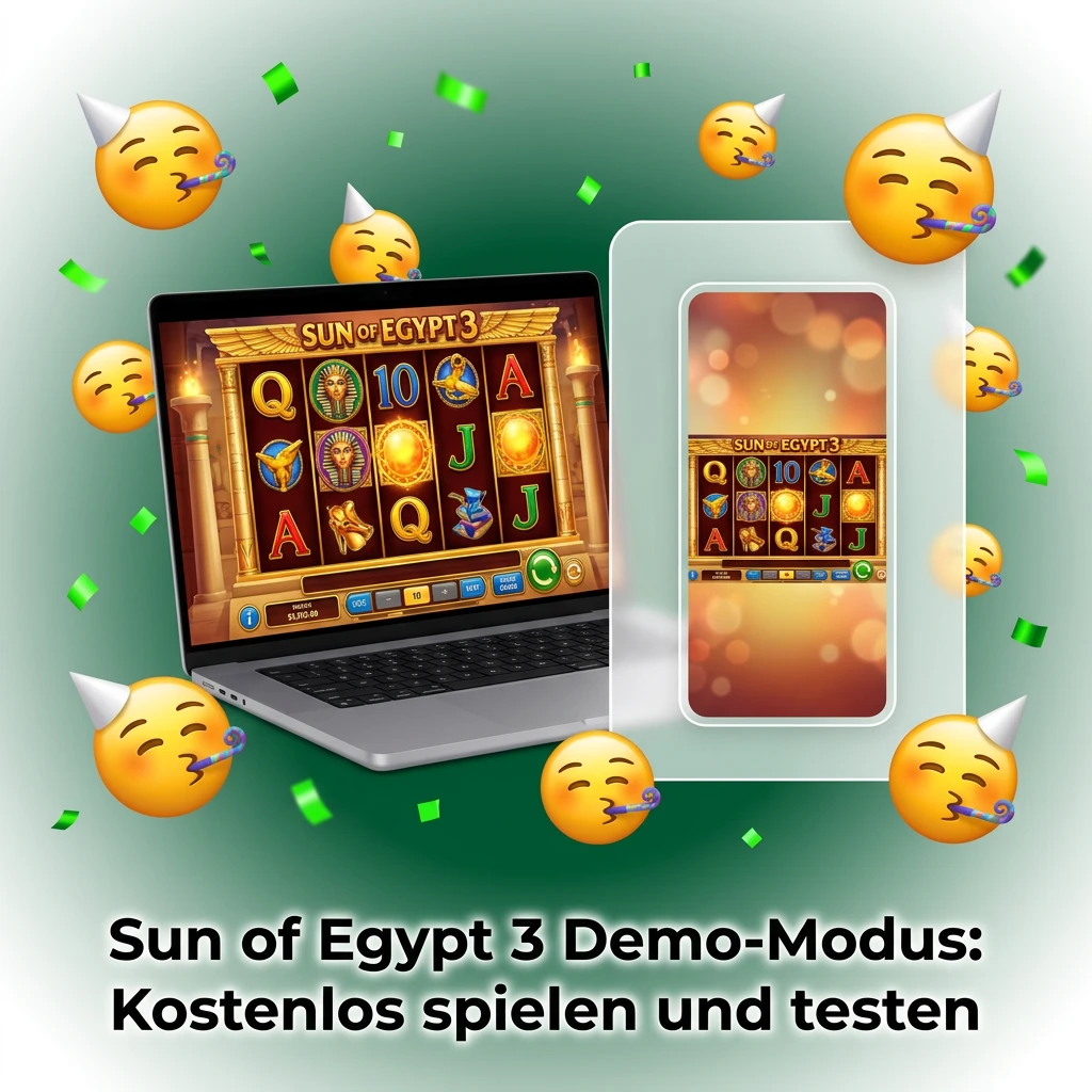 Alt text: Sun of Egypt 3 slot demo mode with Egyptian golden symbols, free play option to test gameplay without real money.